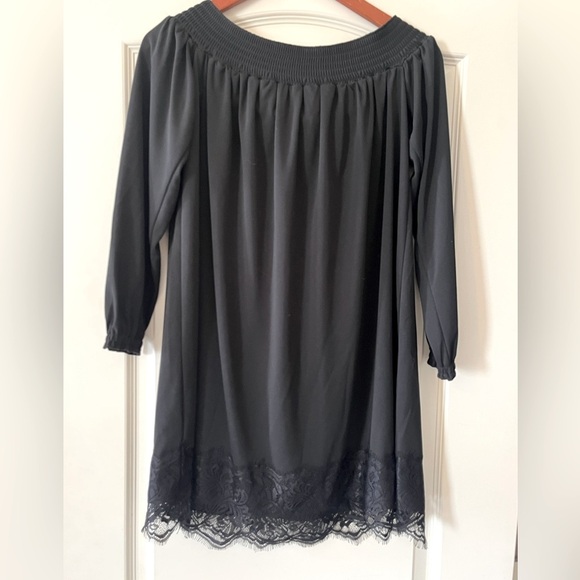 ASOS Rich Black Babydoll Style Off the Shoulder Women’s Size 4 - Picture 1 of 16